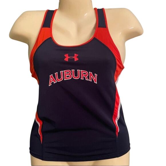 Auburn Tigers Under Armour Womans Work Out Top Size Small S With Built In Bra - Picture 1 of 9